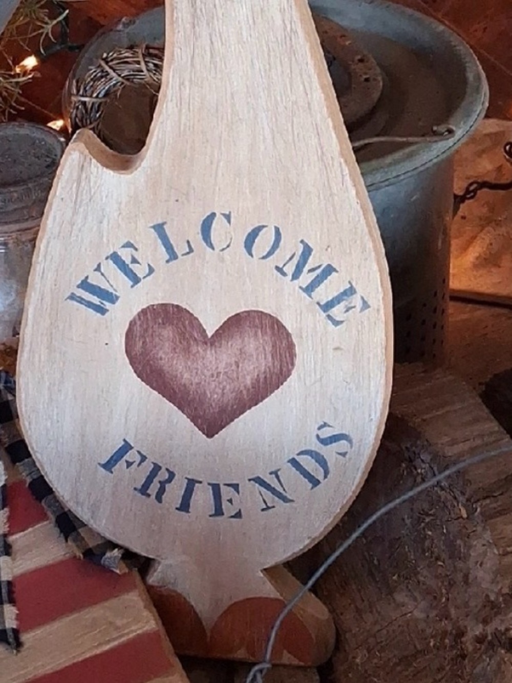 Wooden Goose Country Farmhouse Welcome Friends Sign Final Sale